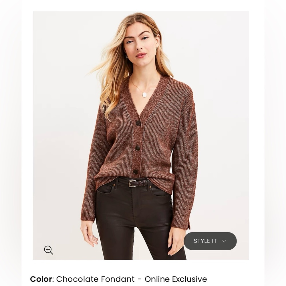 LOFT Chocolate Fondant Cardigan